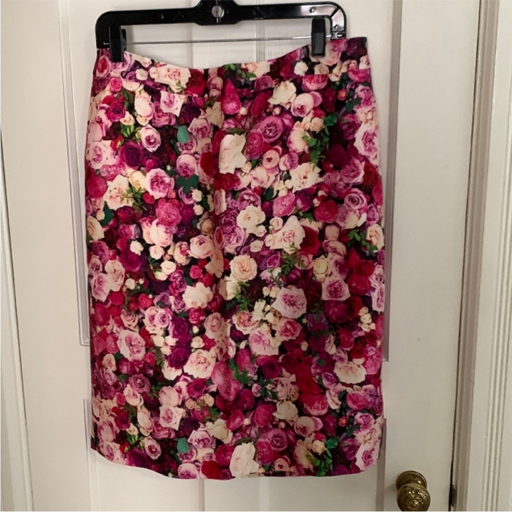 kate spade Floral Rose Pencil Skirt - Pink, White, Green